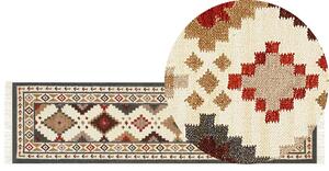 Tappeto di lana multicolore kilim a mano 80 x 300 cm soggiorno camera da letto Beliani