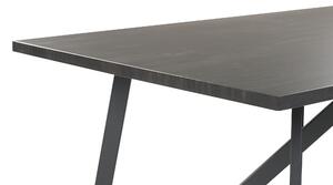 Tavolo da pranzo in MDF nero 140 x 180 cm Piano del tavolo Gambe in metallo 4 posti a sedere Rettangolare Industriale Beliani