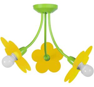 Lampadari, sospensioni e plafoniere Tosel Lampada da Soffitto tondo metallo verde e giallo