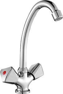 Miscelatore per lavello Miscelatore per cucina Miscelatore a due maniglie con bocca alta a 360°