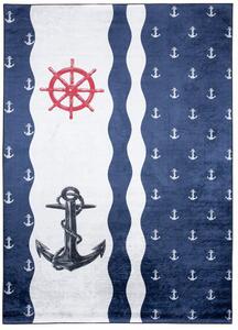 Tappeto per bambini con un semplice motivo nautico Larghezza: 80 cm | Lunghezza: 150 cm