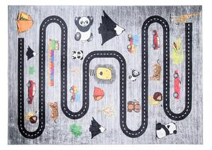 Tappeto per bambini con motivo di strade, auto e animali Larghezza: 80 cm | Lunghezza: 150 cm