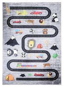Tappeto per bambini con motivo di strade, auto e animali Larghezza: 140 cm | Lunghezza: 200 cm