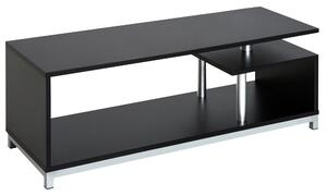 HomCom Mobile Porta tv design unico in Legno, Salotto Ingresso Supporto da tavolo TV Nero|Aosom