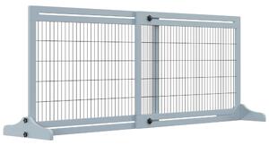 PawHut Cancelletto di Sicurezza per Cani in Legno e Acciaio, Cancellino per Cani Estensibile da Interno 104-183cm, Blu|Aosom