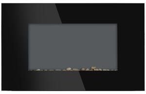 HOMCOM Camino Elettrico da Parete o Terra 2000W con Fiamma LED 7 Colori, Nero, 90x56x9.5cm