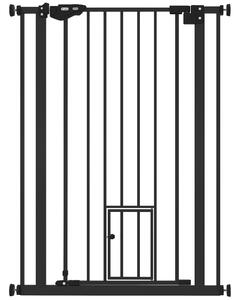 PawHut Cancellino per cani con alto sicurezza anti-scappare, regolabile porta piccola chiusura automatica, 74-80x104cm, nero | Aosom Italy