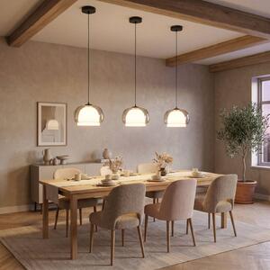 EGLO Lampada a sospensione Belomontejo, dimmerabile, Alluminio / Grigio / Zincato, Soggiorno / Sala da pranzo, Vetro, Giovanile, Lampada a sospensione