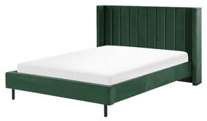 Letto matrimoniale 160 x 200 cm Rete a doghe in velluto verde scuro Beliani
