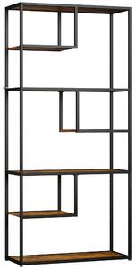 HOMCOM Mobile Libreria a 7 Livelli in Legno e Acciaio Stile Industriale, 83x34x180 cm, Marrone | Aosom Italy
