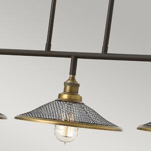 Hinkley Lampadario lineare in acciaio da cucina diffusore a 6 luci dal  design moderno collezione Quentin finitura bronzata