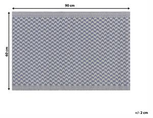 Tappeto per esterni Blu navy in materiali sintetici Rettangolare 60 x 90 cm Motivo Chevron Accessori per balconi Beliani