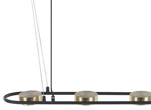 Lampada a sospensione in ottone Nero in acciaio luci a LED integrate a 4 luci illuminazione a binario a sospensione cucina industriale Beliani