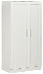HOMCOM Credenza Cucina con 2 Ante, Ripiani Regolabili, per Sala da Pranzo Salotto, 80x43x160 cm, Bianco Effetto Legno | Aosom Italy