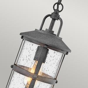 Hinkley Lampadario da esterno in stile rustico rotondo in alluminio  diffusore a 6 luci collezione Lakehouse finitura grigio scura