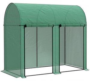 Outsunny Serra da Giardino da 2 m², 2 Porte Avvolgibili, Copertura in PE 140g/m² Anti-UV, 2x1x1.78m, Verde | Aosom Italy