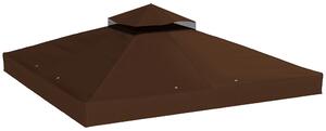 Outsunny Copertura per Gazebo da Giardino 3x3m UPF30+ a 2 Livelli in Poliestere color Caffè | Aosom Italy