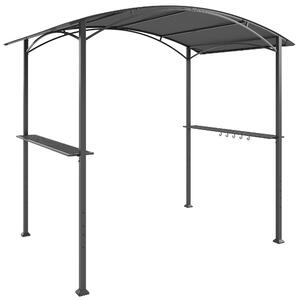 Outsunny Gazebo per Barbecue con 2 Mensole Laterali e Ganci, Acciaio e Poliestere, 2.4 x 1.5 m, Grigio Scuro | Aosom Italy