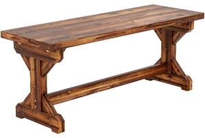 Outsunny Panca da Giardino 2 Posti in Legno di Abete Senza Schienale in Stile Rustico, 114Lx40Px46A cm | Aosom Italy
