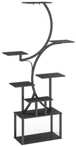 Outsunny Portapiante a 8 Livelli con Design a S per Interni ed Esterni, in Metallo, 74x26x158.5 cm, Nero | Aosom Italy