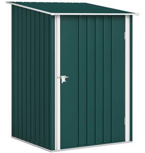 Outsunny Casetta da Giardino Porta Attrezzi in Acciaio Galvanizzato con Porta a Battente, 100x104x160 cm, Verde | Aosom Italy