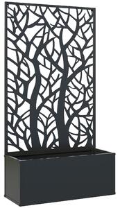 Outsunny Fioriera con Grigliato, per Piante Rampicanti, Ortaggi e Fiori, in Metallo, 61x23x113 cm, Nero | Aosom Italy