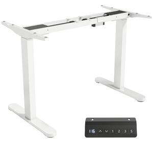 HOMCOM Telaio per Scrivania Elettrico Regolabile in Altezza con Funzione Memoria, in Acciaio, 100x60x118 cm, Bianco | Aosom Italy