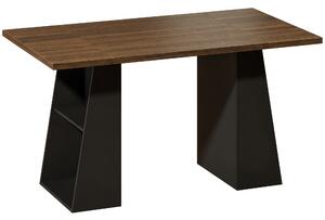 HOMCOM Scrivania con 4 Ripiani Aperti, Design Industriale, 140x78x75 cm, Marrone e Nero | Aosom Italy
