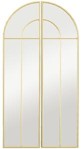 HOMCOM Specchio da Parete ad Arco con Cornice Metallica e Finitura Dorata per Soggiorno, Camera e Corridoio, 30x120x3 cm, Oro | Aosom Italy
