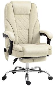 Vinsetto Sedia da Ufficio con Telecomando e Poggiapiedi Estraibile, Poltrona Massaggiante con Schienale Reclinabile, 67x72x119 cm, Beige | Aosom Italy