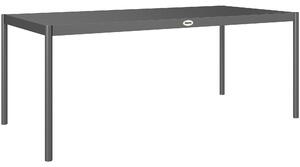 Outsunny Tavolo da Pranzo a Doghe Rettangolare per Giardino in Acciaio, 186x90x74 cm, Grigio Scuro | Aosom Italy