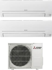 MITSUBISHI Climatizzatore Dual Split Inverter 9000 + 9000 Btu Condizionatore con Pompa di Calore Classe A++/A+ Gas R32 (Unit Interna + Unit Ester