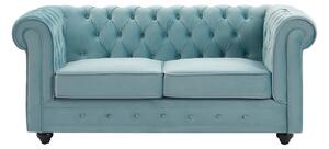 Divano 2 posti in Velluto Azzurro pastello - CHESTERFIELD