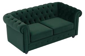 Divano 2 posti in Velluto Verde - CHESTERFIELD