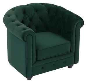 Poltrona in Velluto Verde - CHESTERFIELD