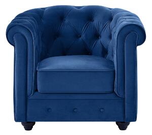 Poltrona CHESTERFIELD in velluto Blu notte