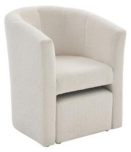 Poltrona cabriolet e pouf in Tessuto bouclette Bianco - JOVANA