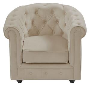 Poltrona in Velluto Beige - CHESTERFIELD