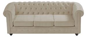 Divano 3 posti in Velluto Beige - CHESTERFIELD