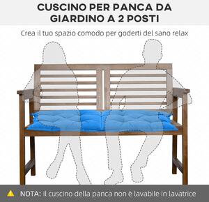 Outsunny Cuscino per Sedie da Giardino con Laccetti e Imbottitura Spessa, 100x50cm, Blu