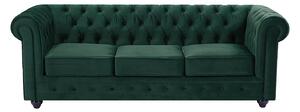 Divano 3 posti in Velluto Verde - CHESTERFIELD