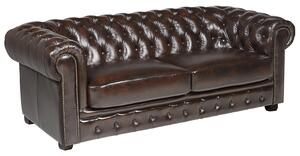 Divano Chesterfield a 3 posti 100% pelle di bufalo Cherry - BRENTON