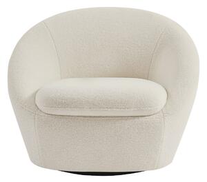 Poltrona girevole arrotondata in Tessuto bouclette Bianco - LACARA