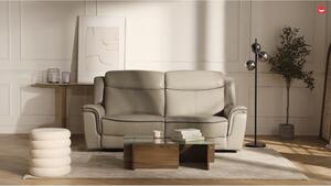 Divano 3 posti relax elettrico in Pelle Beige - ADELIO