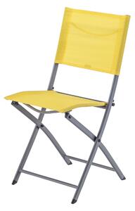 Sedia da giardino senza cuscino Emys NATERIAL pieghevole in acciaio con seduta in textilene giallo / dorato