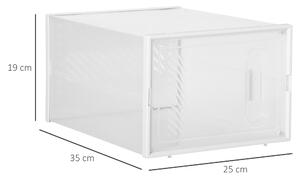 HOMCOM Mobile Scarpiera Rettangolare in Plastica PP, 18 Box 25x35x19 cm per Scarpe max 43 EU, Vestiti e Libri