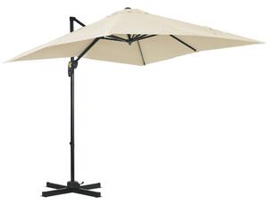 Outsunny Ombrellone da Giardino con Angolazione Regolabile su 5 Livelli e a 360°, 245x245x248 cm, color Crema|Aosom
