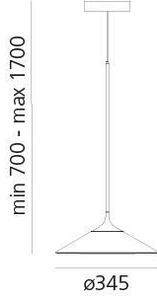 Artemide 0352030A-Lampadario a sospensione con filo LED dimmerabile ORSA LED/20W/230V 3000K diametro 24,5 cm