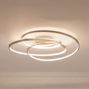 Plafoniera Lindby, Joline, dimmerabile, Metallizzato, Soggiorno, Metallo, Moderno