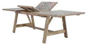 Tavolo da giardino allungabile Soho Heritage in acacia con piano in ceramica marrone per 10 persone 178/250x105.4cm